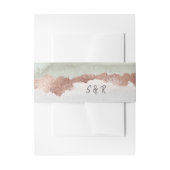 Elegante Sage Groene en Grijze Waterverf | Roos Go Uitnodigingen Wikkel (Voorkant Voorbeeld)