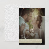 Elegante Sage Groene Foto Banner Bruiloft Bedankkaart (Voorkant / Achterkant)