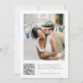 Elegante Sage Groene Franse Tuin Huwelijk QR code Kaart (Achterkant)