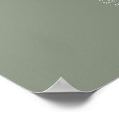 Elegante Sage Groene Kleur 8 tafel Zitgrafiek Poster (Hoek)