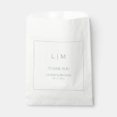 Elegante Sage Groene Monogram Dank u Bruiloft Bedankzakje (Voorkant)