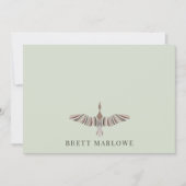 Elegante Sage Groene Platte Nota Kaart Notitiekaartje (Voorkant)