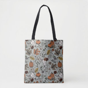 Elegante Sage Herfst Oogst en Koe Skulls Tote Bag