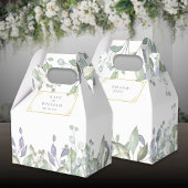 Elegante Sage Lila Groen Bloemen Huwelijk Bedankdoosjes