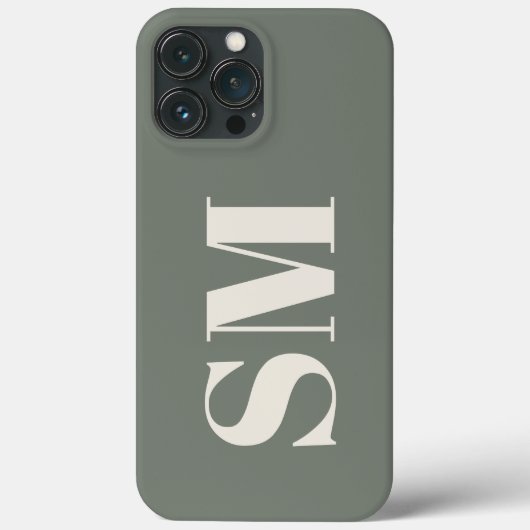 Elegante Sage Monogram initiaal Case-Mate iPhone Case (Achterkant)