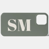 Elegante Sage Monogram initiaal Case-Mate iPhone Case (Achterkant (horizontaal))