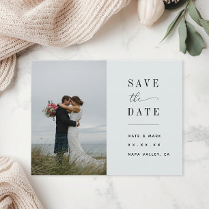 Elegante Sage Photo Wedding Save the Dates Briefkaart