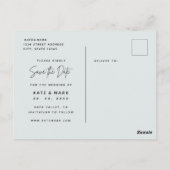 Elegante Sage Photo Wedding Save the Dates Briefkaart (Achterkant)