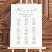 Elegante Sage Script Kleur 9 tafel Zitgrafiek Poster