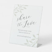 Elegante Sage Wedding Deel de liefdestafel Reclamebord Met Voetstuk (Voorkant)