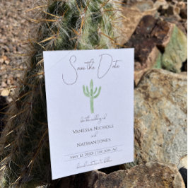 Elegante Saguaro Cactus Save The Date Uitnodiging