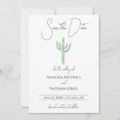 Elegante Saguaro Cactus Save The Date Uitnodiging (Voorkant)