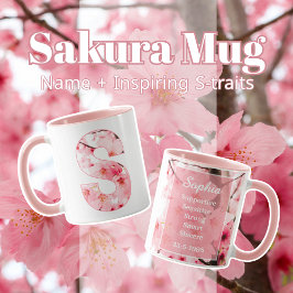 Elegante Sakura Custom Mok met Letter S