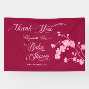 Elegante Sakura Kersenbloesem Baby Shower Spandoek