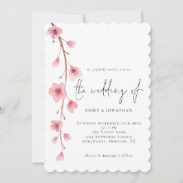 Elegante Sakura Kersenbloesem Bruiloft Kaart