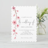 Elegante Sakura Kersenbloesem Bruiloft Kaart (Staand voorkant)