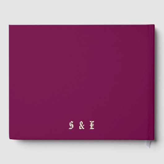 Elegante Sakura Roze bloemenkersenbloesem Bruiloft Gastenboek (Achterkant)