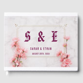 Elegante Sakura Roze bloemenkersenbloesem Bruiloft Gastenboek (Voorkant)