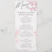 Elegante Sakura Roze bloemenkersenbloesem Bruiloft Menu (Voorkant)