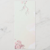 Elegante Sakura Roze bloemenkersenbloesem Bruiloft Menu (Achterkant)