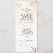 Elegante Sakura Roze bloemenkersenbloesem Bruiloft Programmakaart (Achterkant)