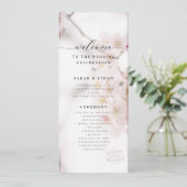 Elegante Sakura Roze bloemenkersenbloesem Bruiloft Programmakaart (Staand voorkant)