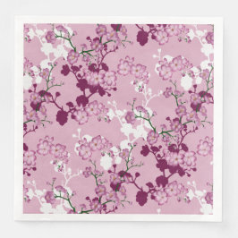 Elegante Sakura Roze Bourgogne Witte Kersenbloesem Servet