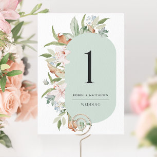 Elegante Salie, Aardse Bloesems Trouwtafel Nummer