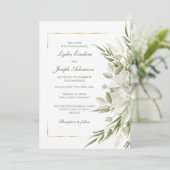 Elegante salie bloemen bruiloft uitnodiging (Staand voorkant)