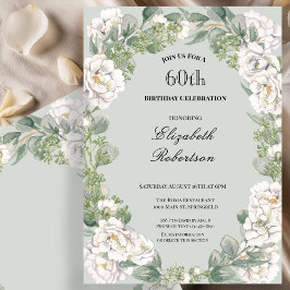 Elegante Salie Bloemrijke Rand Vrouwen 60e Verjaar Kaart