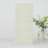 Elegante Salie Bruiloftsmenu Menu (Staand voorkant)
