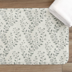 Elegante Salie Crème Minimalistische Boho Bloemmot Badmat