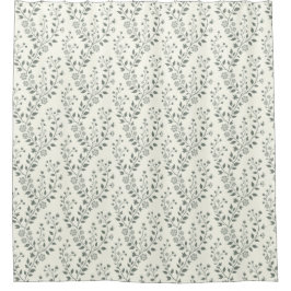 Elegante Salie Crème Minimalistische Boho Bloemmot Douchegordijn