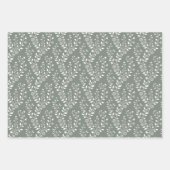 Elegante Salie Crème Minimalistische Boho Bloemmot Inpakpapier Vel (Voorkant 2)