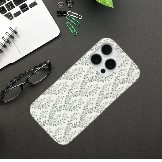 Elegante Salie Crème Minimalistische Boho Bloemmot iPhone Hoesje