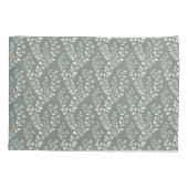 Elegante Salie Crème Minimalistische Boho Bloemmot Kussensloop (Achterkant)