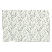 Elegante Salie Crème Minimalistische Boho Bloemmot Kussensloop (Voorkant)
