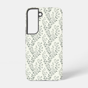 Elegante Salie Crème Minimalistische Boho Bloemmot Samsung Galaxy Hoesje
