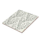 Elegante Salie Crème Minimalistische Boho Bloemmot Tegeltje (Zijkant)