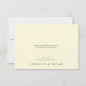 Elegante Salie En Crème Wijnranken Platte Bedankka Bedankkaart (Achterkant)