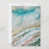 Elegante Salie en Gold Beach bruiloft Kaart (Achterkant)