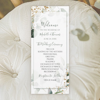 Elegante Salie Goud Waterverf Eucalyptus Groen Programmakaart