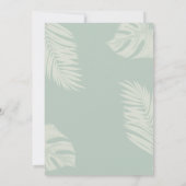 Elegante Salie Green Boho laat kruis doop Kaart (Achterkant)