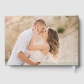 Elegante salie groen en gouden kalligrafie bruilof gastenboek (Achterkant)