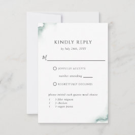 Elegante salie, groen met of zonder maaltijd RSVP- RSVP Kaartje