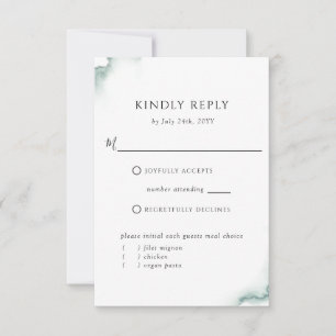 Elegante salie, groen met of zonder maaltijd RSVP- RSVP Kaartje