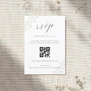 Elegante salie groen wedding QR code RSVP Kaartje