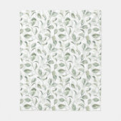 Elegante salie groene bladeren Waterverf patroon Fleece Deken (Voorkant)