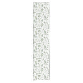 Elegante salie groene bladeren Waterverf patroon Korte Tafelloper (Voorkant)