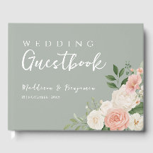 Elegante Salie Groene Bloemige Perzik Huwelijk